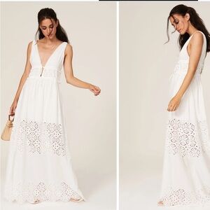 Jonathan Simkhai White Eyelet Lace Maxi Dress